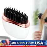 Mini Cordless Hair Straightener Brush Rechargeable Portable Hot Comb Rapid Heat 3 Temp Control Travel Styling Tools USB Charging