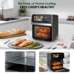10QT Air Fryer Toaster Oven Combo with 10 Presets, Family Size Compact Oven for Roasting Whole Chicken/Double Cooking Easy Clean