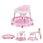 Wismind Baby Walker with Adjustable Height, Foldable Toddler Walker with Wheels & Activity Tray - Image 10