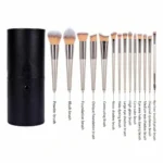 14-Piece Premium Synthetic Makeup Brush Set for Foundation, Powder, Concealers, Eye Shadows, and Blush - Image 3