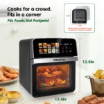10QT Air Fryer Toaster Oven Combo with 10 Presets, Family Size Compact Oven for Roasting Whole Chicken/Double Cooking Easy Clean