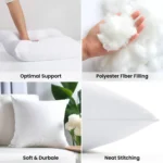 Lux Decor Throw Pillow Inserts – Set of 4 Soft Square Cushions with Fluffy, Supportive Fill for Bed, Sofa & Chair - Image 6