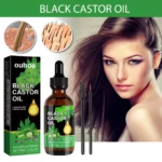 Black Castor Oil Nourishes Hair Growth Care Massage Scalp Treatment Baldness Repair Hydrates Liquid Anti Frizz Loss Hair Serum - Image 3