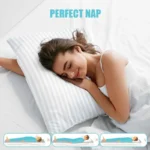 LUX Décor Hotel Stripe Pillows Set of 2 – Down Alternative Bed Pillows for Sleeping – Soft & Supportive Hotel Quality - Image 5