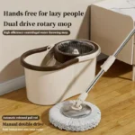 Spin Mop and Bucket Set with Wringer 360° Spinning, 4 Microfiber Mop Heads 61" Adjustable Handle Stainless Steel Floor Cleaner - Image 7