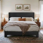 HOOMIC Upholstered Bed Frame with Adjustable Headboard, Soft Linen Fabric, Strong Supporting Structure, Noise-Free Allewie - Image 7