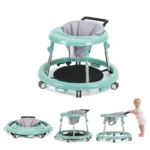 Wismind Baby Walker with Adjustable Height, Foldable Toddler Walker with Wheels & Activity Tray - Image 8