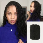 QVR Afro Kinky Bulk Hair No Attachment 50g Afro Curly Bulk 100% Human Hair Unprocessed Virgin Remy Braiding Hair for Dreadlocks - Image 2