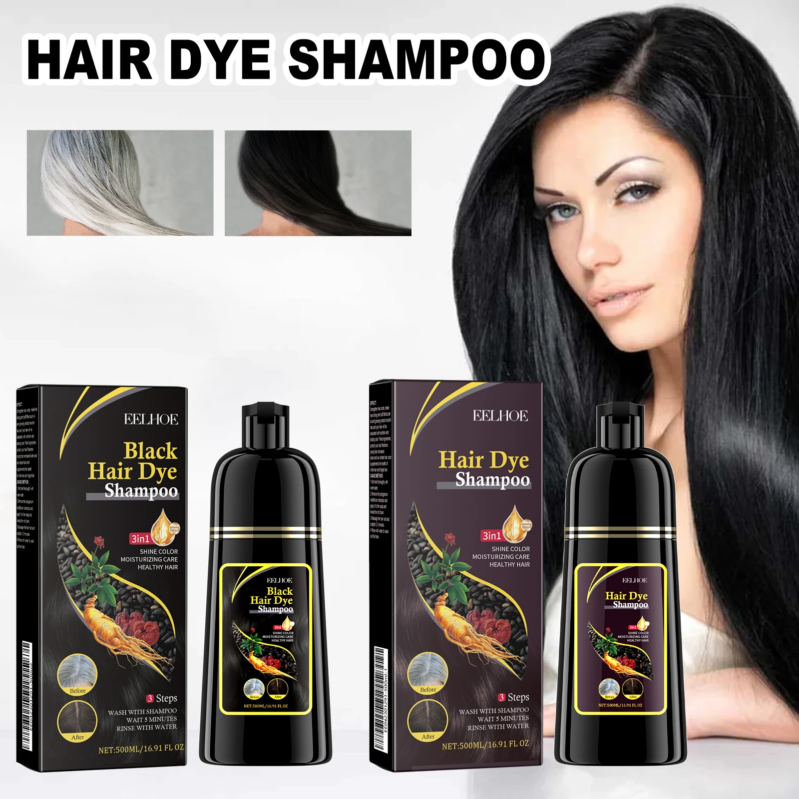 A97630bb00254467293a0b7c6caa46768O.webp EELHOE Brown Hair Dyeing Shampoo Lasting Coloring Deeply Nourishing Reduce Breakage Promote Scalp Health Hair Dyeing Shampoo