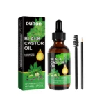 Black Castor Oil Nourishes Hair Growth Care Massage Scalp Treatment Baldness Repair Hydrates Liquid Anti Frizz Loss Hair Serum - Image 2