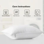 LUX Décor Hotel Stripe Pillows Set of 2 – Down Alternative Bed Pillows for Sleeping – Soft & Supportive Hotel Quality - Image 4