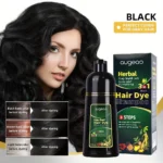 Hair Dye Shampoo 3 in 1 Black Dark Brown Hair Color Shampoo Gray Coverage Herbal Natural Plant Based Coloring Women Men - Image 8