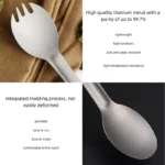Titanium Camping Spork Spoon Portable Lightweight Outdoor Utensil for Picnic Camping Hiking Camping Equipment - Image 4