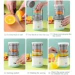 Rechargeable Electric Juicer Portable Citrus Squeezer USB Charging Orange Lemon Kiwi Grapefruit with Cleaning Brush Fresh Juice - Image 6