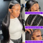 100% Malaysia Human Hair 13x6 Bone Straight Lace Front Human Hair Wigs 30 Inch 13x4 Lace Frontal Wig for Women Pre Plucked - Image 2