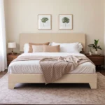 HOOMIC Upholstered Bed Frame with Adjustable Headboard, Soft Linen Fabric, Strong Supporting Structure, Noise-Free Allewie - Image 7