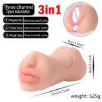 3 In 1 Vagina Stick Male Masturbator Sex Toys For Men Realistic Artificial Rubber Pussy