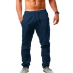 Cotton Linen Harem Pants Men Solid Elastic Waist Streetwear Joggers 2022 New Baggy Drop-crotch Pants Casual Trousers Men Running - Image 14
