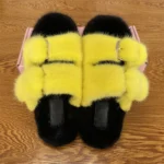 Winter European Fashion Women’s Shoes Ladies Slippers 100% Mink Slippers