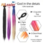 Leeons Synthetic Dreadlocks Crochet Braids Hair Extension For Black Women 5Pcs/Pack Ombre Colored Dreadlocks Hair Accessories - Image 3