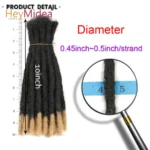 10 Inch Synthetic Dreadlocks Crochet Braids Hair  Handmade Locs Hip-Hop Style For Men And Women Ombre Braiding wig Extensions He - Image 2