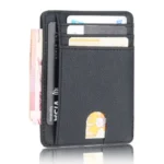 New RFID Blocking Men's Leather Wallet Slim Credit Card Holder Business Male Portable Mini Travel Purse For Man - Image 2