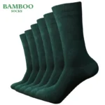Match-Up  Men Bamboo Green Socks Breathable Anti-Bacterial man Business Dress Socks (6 Pairs/Lot) - Image 3