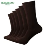 Match-Up  Men Bamboo Coffee Socks Breathable Anti-Bacterial man Business Dress Socks (6 Pairs/Lot) - Image 3