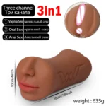 3 In 1 Vagina Stick Male Masturbator Sex Toys For Men Realistic Artificial Rubber Pussy