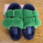 Winter European Fashion Women’s Shoes Ladies Slippers 100% Mink Slippers