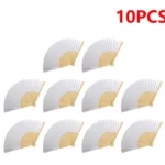 50/1pcs DIY Paper Bamboo Folding FanAdults Kid Hand Fans Calligraphy Painting Practice Blank White Fan for Wedding Room Decor - Image 14