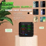 150W 6 Ports Pd QC 4.0 Usb C Fast Charger Wall Adapter - Image 5