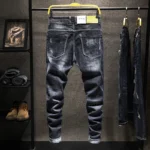 Ripped Jeans Men Slim-fit Denim Pants Cotton - Image 2