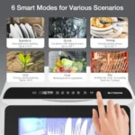 Portable Dishwasher Countertop WIFI Smart Dishwasher Compact Dishwashers with 5L Built-in Water Tank 6 Programs 360 Dual Spray