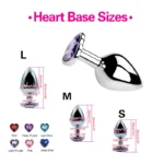 Heart Shaped Metal Anal Plug,Butt Anal Plug,6 Colors S/M/L Sizes,Unisex Adult Sex Toys for Men Women,Anal Massager,Pleasure Toy - Image 3