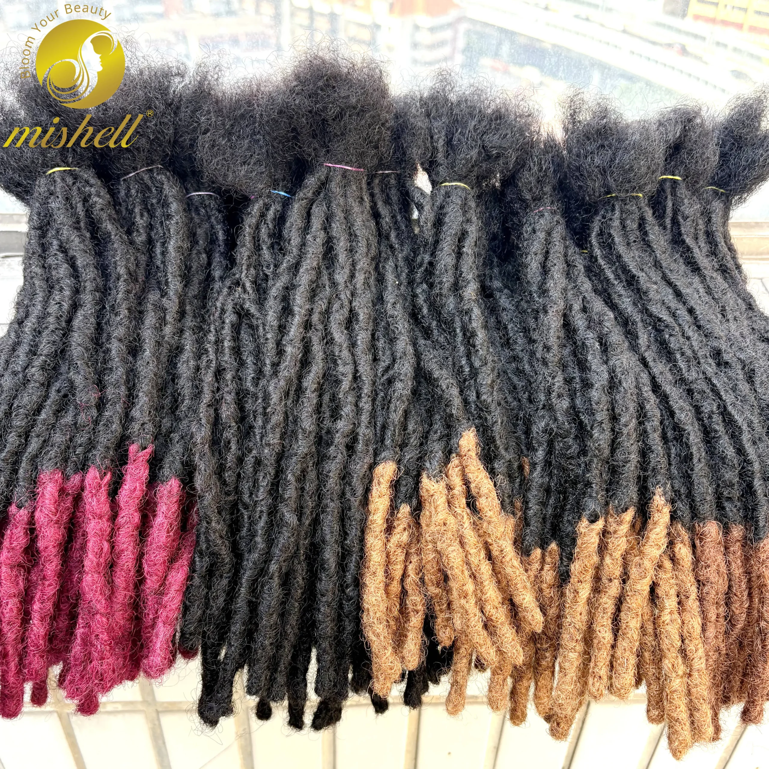 S01d4a508aaf845cf95a1c7aeb3628476c.webp 10inch Colored Handmade 0.6cm Inter Loc Extension Human Hair 100% Human Hair Loc Dreadlock Extensions for Women Men Kids