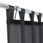 1PC, Outdoor Sheer Volie Curtain With Tab Top Transparent Polyester Fiber	 Waterproof Outdoor Curtain For Porch, Pergola, Cabin - Image 2