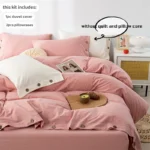 3pcs  100% cotton bedding set Double Duvet Cover Set 220x240 Solid Twist Cotton King Size Bedding Set Quilt Cover Set - Image 10