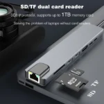 RJ45 100M/1000Mbps Ethernet to USB C Adapter Docking Station USB Type C to HDMI HUB 4K 30HZ Headphone PD 100W USB3 Extencion - Image 6