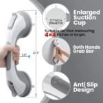 TAILI 1/2pcs Shower Grab Bars for Seniors Suction Cup 12 inch Grab Bars for Shower and Bathroom, Safety Handle for Children - Image 6