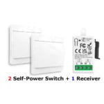 433MHz Wireless Smart On Off Switch 220V Mini Relay,86 Self-Powered Push Button Wall Switch No Need Battery for Home Improvement