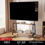 Stainless Steel Rolling Floor Mobile TV Stand for 32-75 Inch LCD LED Screen TVs TV Cart Holds up to 110Lbs Max VESA 600x400mm - Image 8