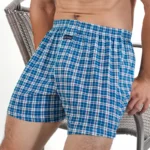 1PC Mens Sleepwear Plaid Pajama Bottoms At Home Plus Size Boxers Brief For Men High Waist Allo Pants Cotton Slacks Sleep Bottoms - Image 5