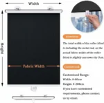 1pcs Cordless Retractable Roller Shades Black Home Office Windows Sunshade Thermal blinds without drilling blackout curtain - Image 3