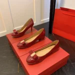 Comfortable round Toe High Version Spring New Style Red Shoes with Bow Tie Flat Heel Velvet Women Casual Shoes Ballet Flat - Image 6