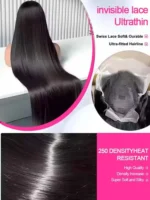 40 42 Inch Bone Straight Human Hair Wigs 13x6 HD Transparent Lace Frontal Wigs Glueless Straight Lace Front Human Hair Wigs - Image 4