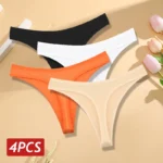 4PCS/Set Women Cotton Panties Seamless Low Rise Thongs V-Waist Solid Color Breathable Underwear Female Soft Lingerie Intimates - Image 16