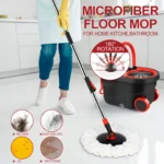 Spin Mop and Bucket Set with Wringer 360° Spinning, 4 Microfiber Mop Heads 61" Adjustable Handle Stainless Steel Floor Cleaner - Image 6