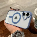 Luxury For Magsafe Transparent Case For iPhone 17 16 15 14 13 12 11 Pro Max Mini 17 Air Magnetic Wireless Charge Bumper Cover