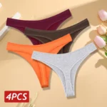 4PCS/Set Women Cotton Panties Seamless Low Rise Thongs V-Waist Solid Color Breathable Underwear Female Soft Lingerie Intimates - Image 13